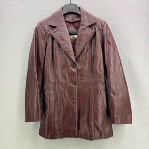 Vintage Y2K The Tannery Genuine Leather Belted Blazer Jacket size 11/12